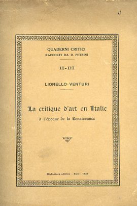 La critique d'art en Italie à l'époque de la Renaissance