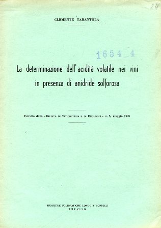 La determinazione dell'acidità volatile nei vini in presenza di anidride …