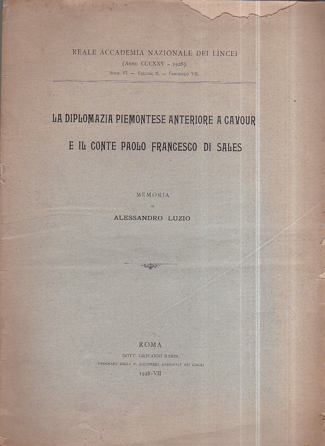 La diplomazia piemontese anteriore a Cavour e il conte Paolo …