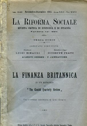 La finanza britannica in un articolo di 'The Candid Quarterly …