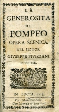 La generosità di Pompeo. Opera scenica