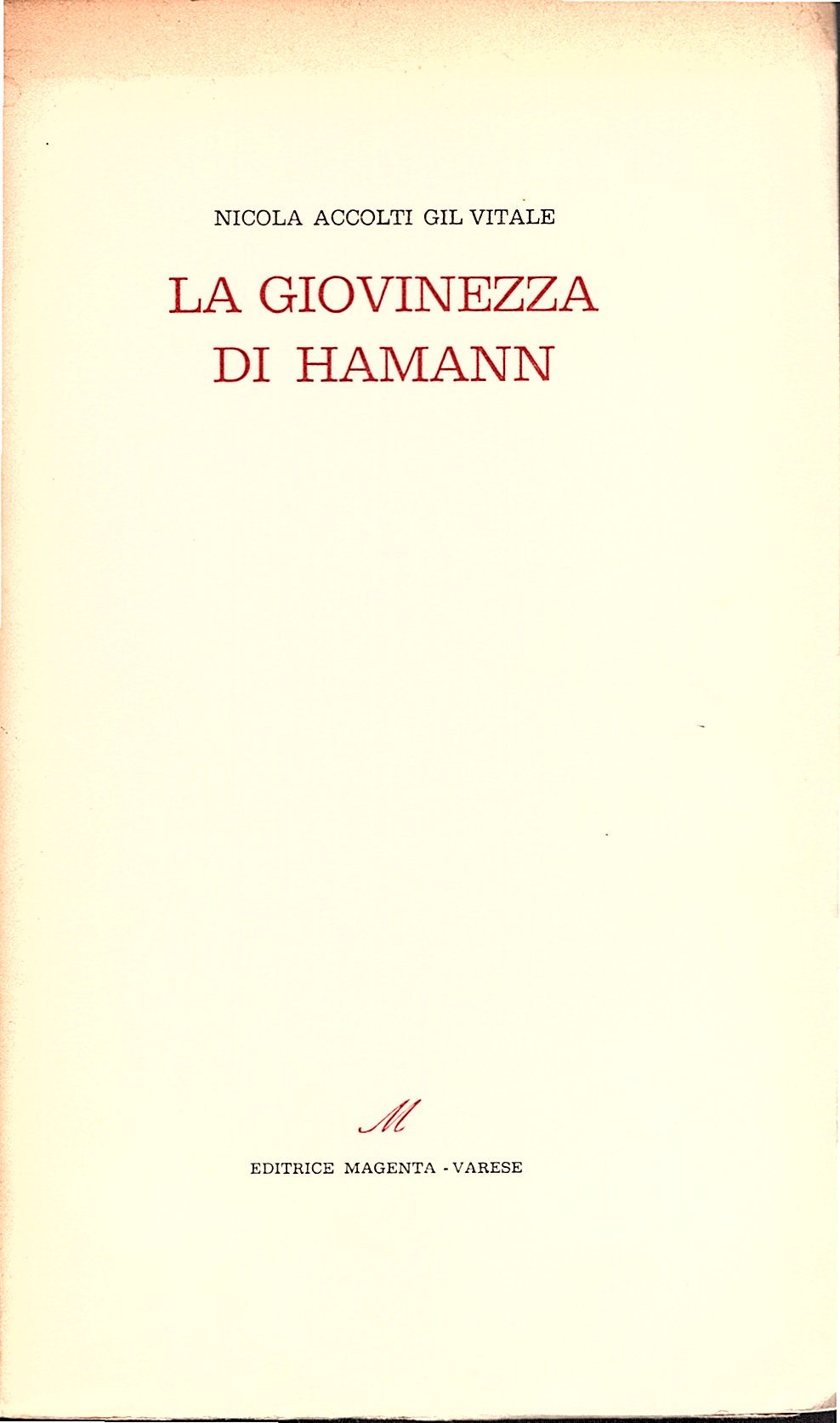 La giovinezza di Hamann
