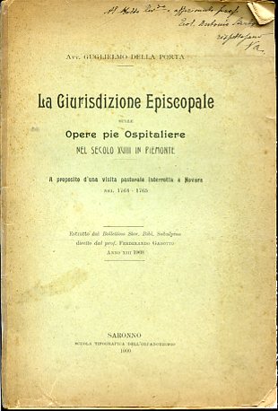 La Giurisdizione Episcopale sulle Opere pie Ospitaliere nel secolo XVIII …