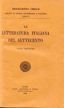La letteratura italiana del Settecento. Note critiche