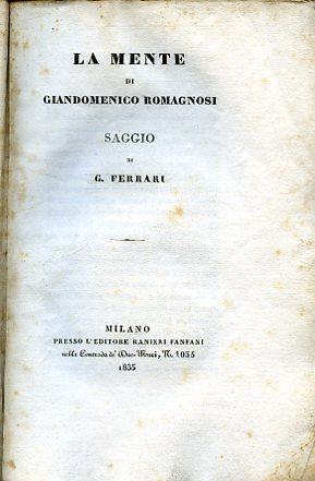 La mente di Giandomenico Romagnosi. Saggio