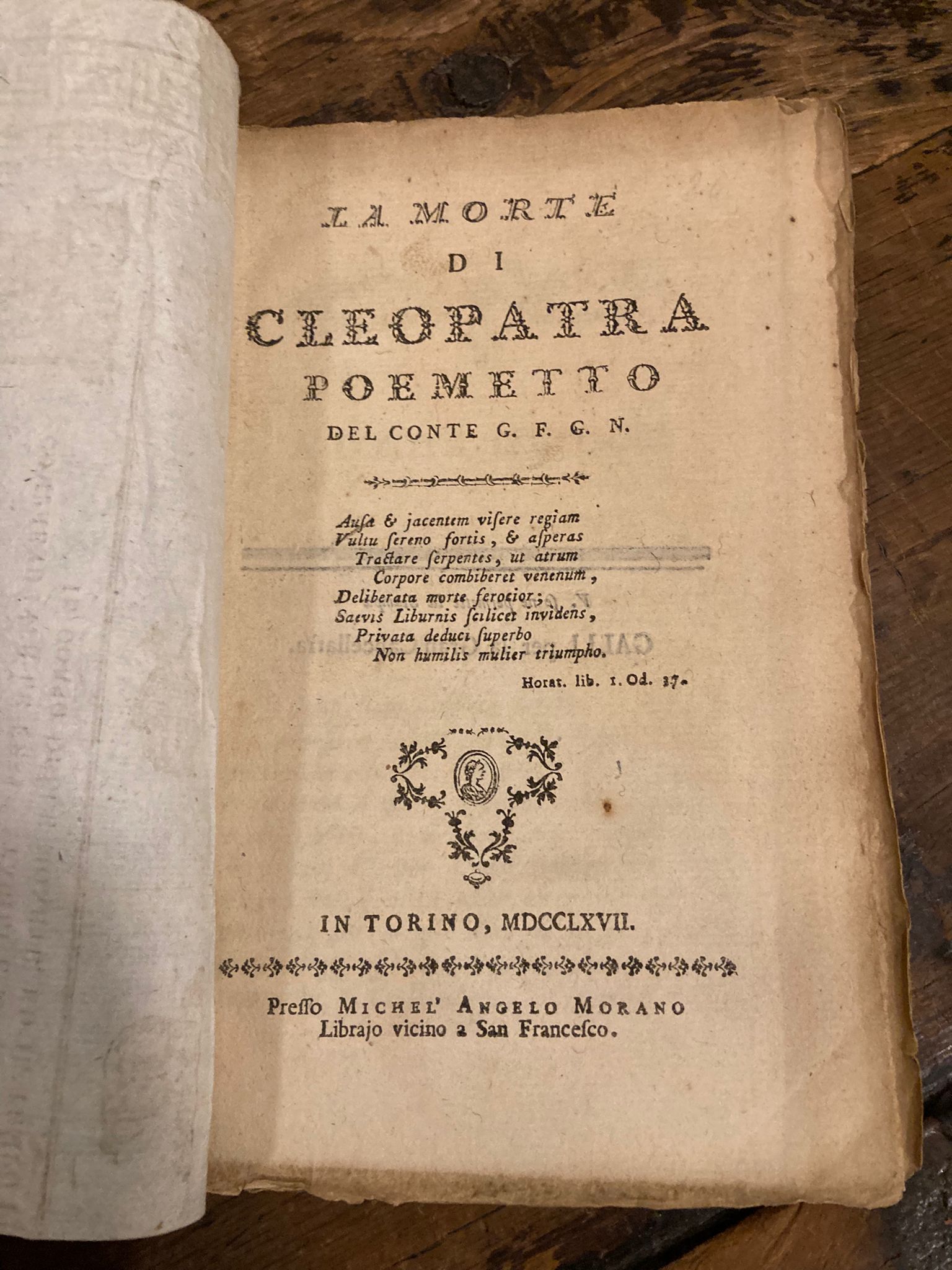 La morte di Cleopatra del Conte G. F. G. N.