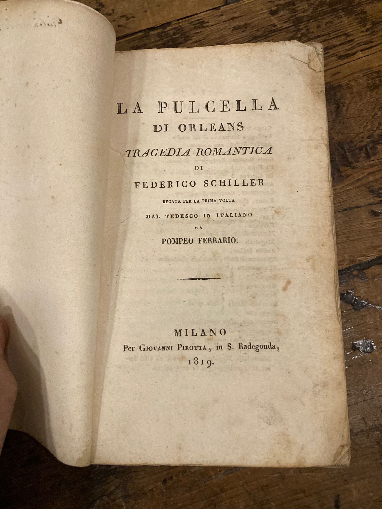 La Pulcella d'Orleans. Tragedia romantica recata per la prima volta …