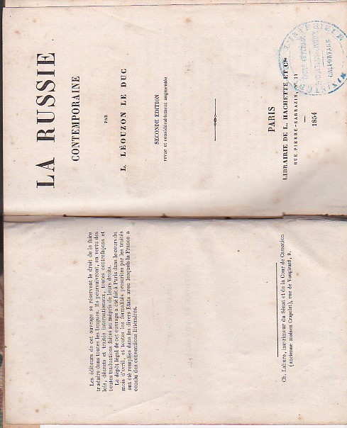 La Russie contemporaine. Seconde édition revue et considérablement augmentée