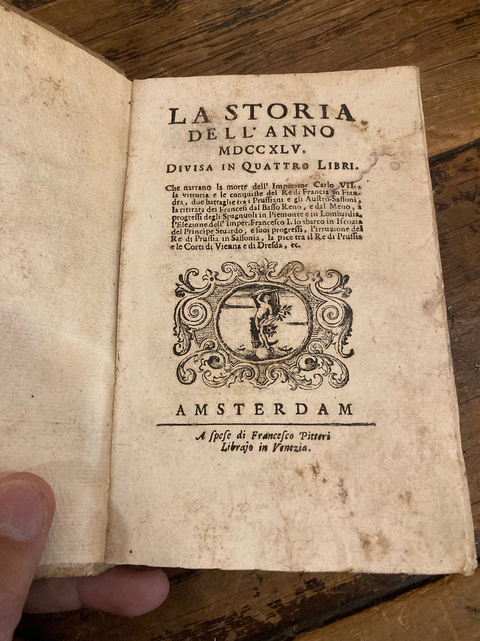 La storia dell' anno 1745. Divisa in quattro libri.