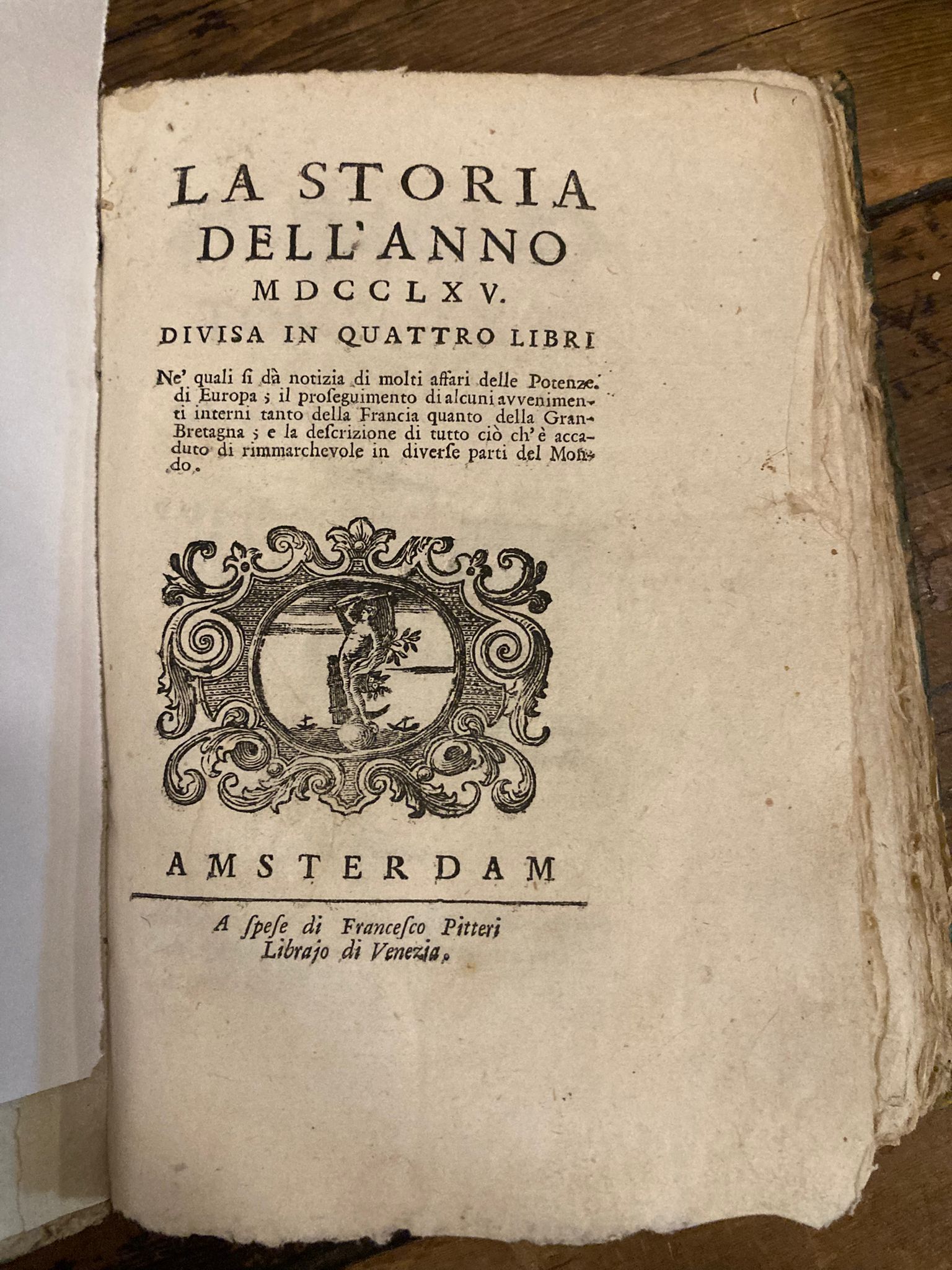 La storia dell' anno 1765. Divisa in quattro libri.