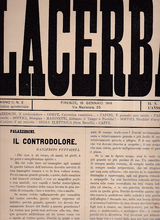 Lacerba. Anno II, n. 2. Firenze, 15 gennaio 1914