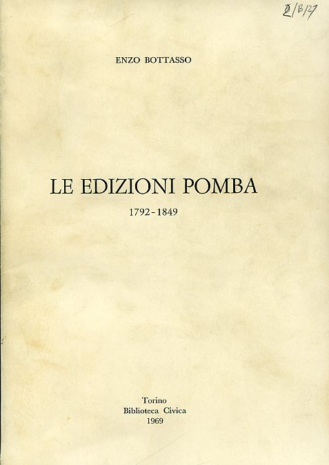 Le edizioni Pomba. 1792 - 1849