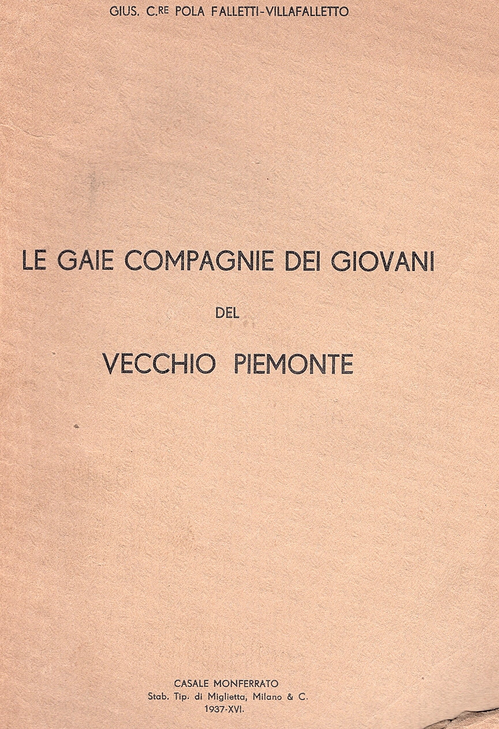 Le gaie compagnie dei giovani del vecchio Piemonte