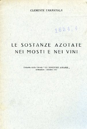 Le sostanze azotate nei mosti e nei vini. Estratto dalla …