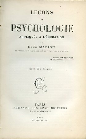 Leçons de psychologie appliquée a l'éducation