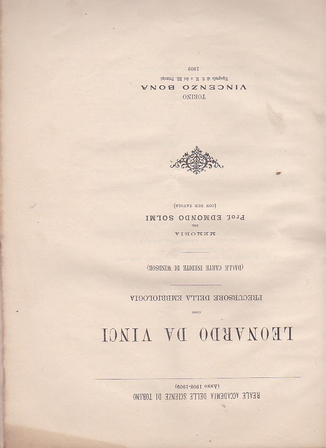 Leonardo da Vinci come precursore della embriologia (dalle carte inedite …