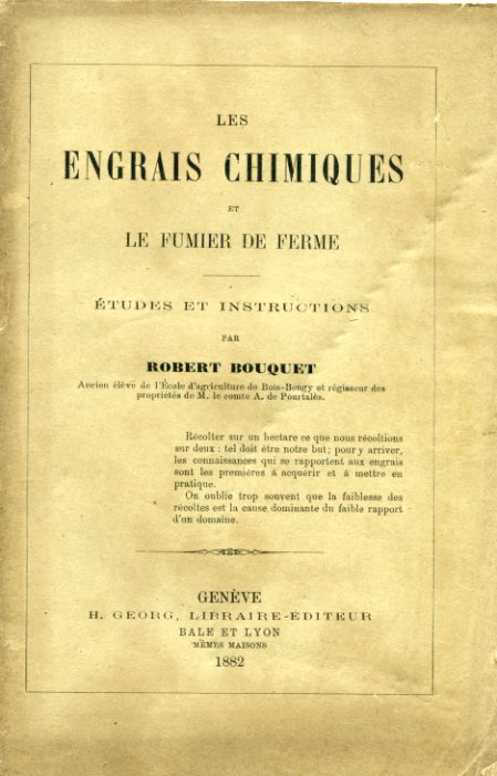 Les engrais chimiques et le fumier de ferme. Études et …