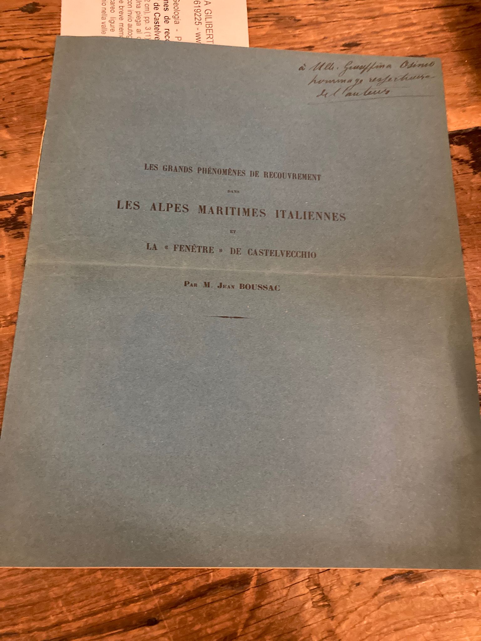 Les grands phenomenes de recouvrement dansa les alpes maritimes italiennes …