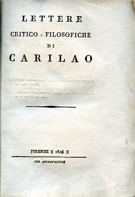 Lettere critico - filosofiche di Carilao