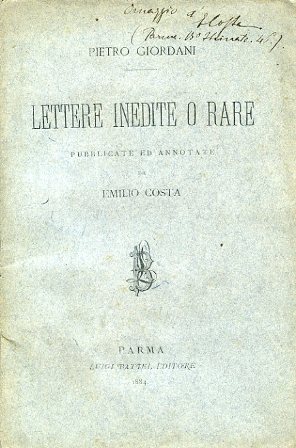 Lettere inedite o rare pubblicate ed annotate da Emilio Costa