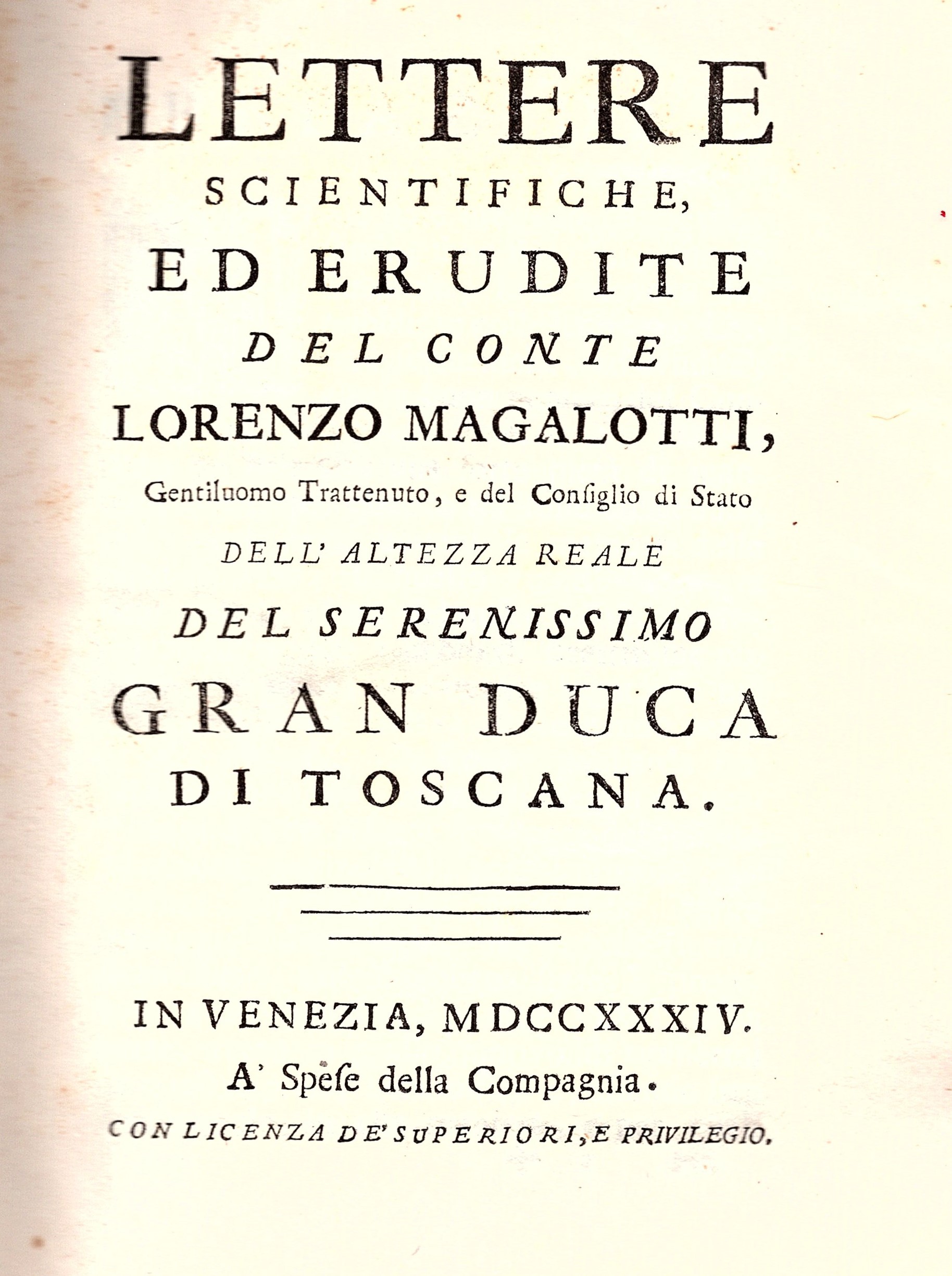 Lettere scientifiche, ed erudite