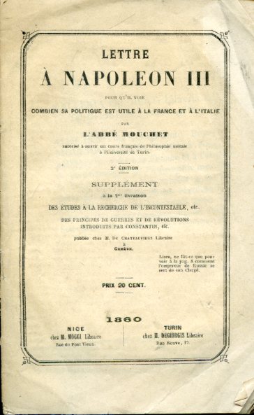 Lettre à Napoleon III pour qu'il voie combien sa politique …