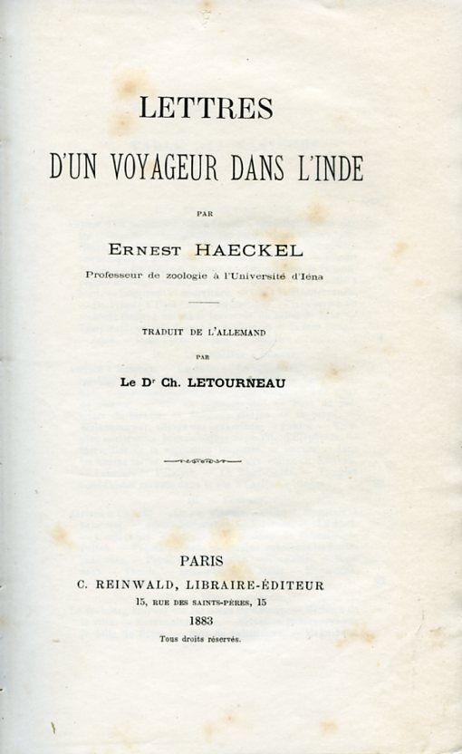 Lettres d'un voyageur dans l'Inde. Traduit de l'allemand par le …
