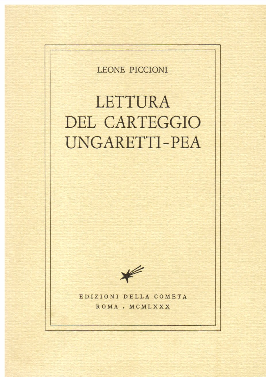 Lettura del carteggio Ungaretti - Pea