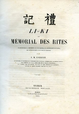 Li - Ki ou Mémorial des Rites. Traduit pour la …