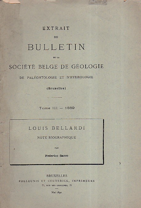 Louis Bellardi. Note biographique. Extrait du Bulletin de la Société …