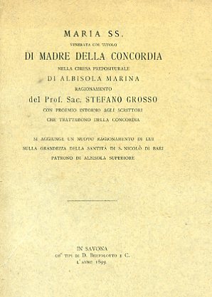 Maria SS. venerata col titolo di Madre della Concordia nella …