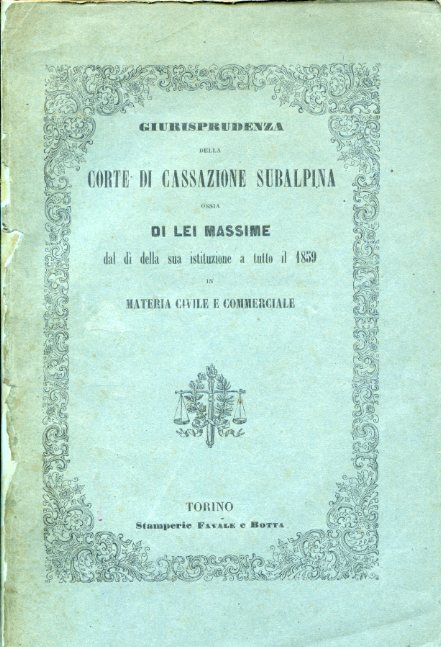 Massime della Corte di Cassazione Subalpina in materia civile e …