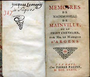 Memoires de Mademoiselle de Mainville, ou le feint Chevalier