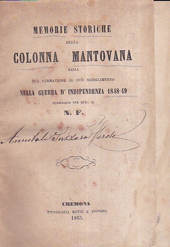 Memorie storiche della Colonna Mantovana dalla sua formazione al suo …