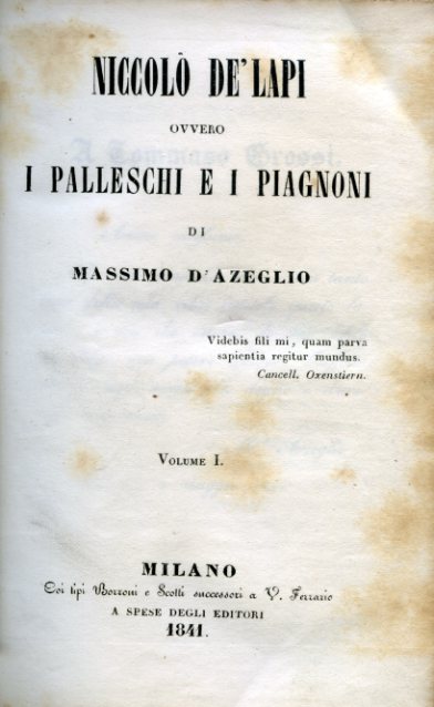 Niccolò de' Lapi ovvero i Palleschi e i Piagnoni