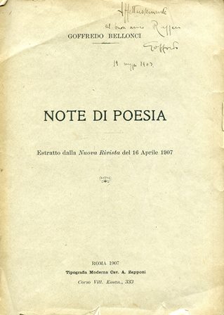 Note di poesia. Estratto dalla Nuova Rivista del 16 aprile …