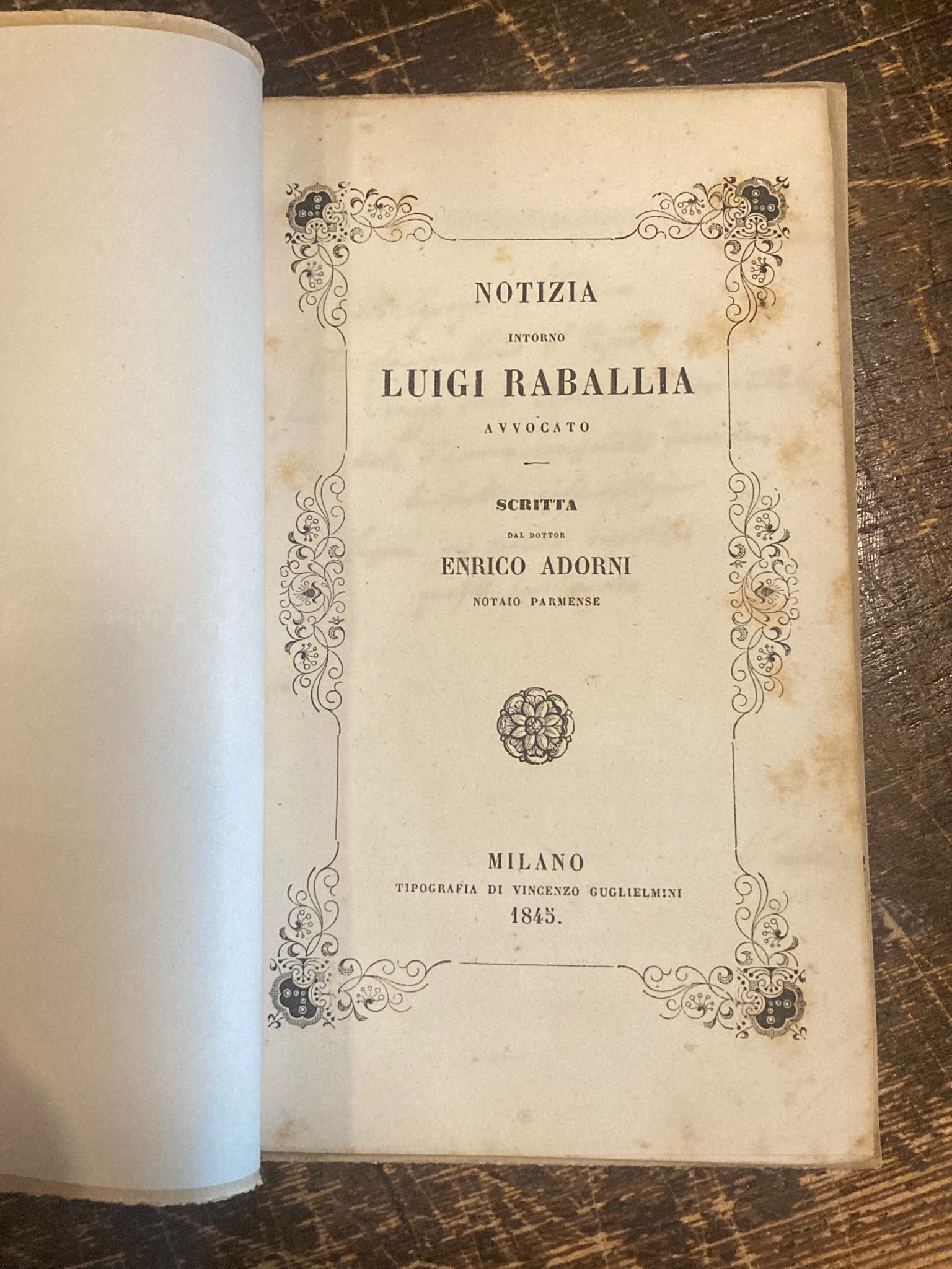 Notizia su Luigi Raballia avvocato