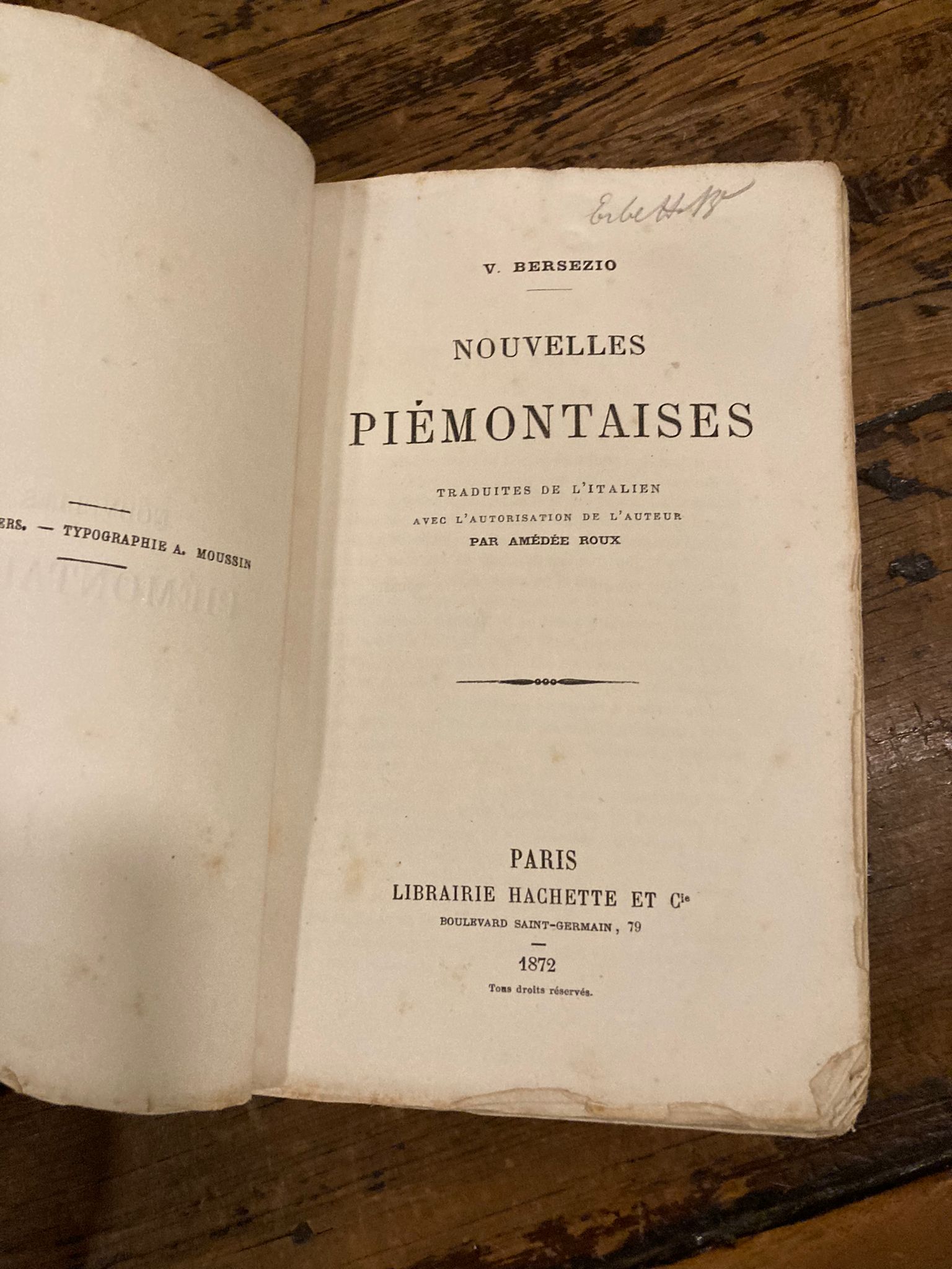 Nouvelles Piémontaises. Traduit de l'Italien avec l'autorisation de l'Auteur par …