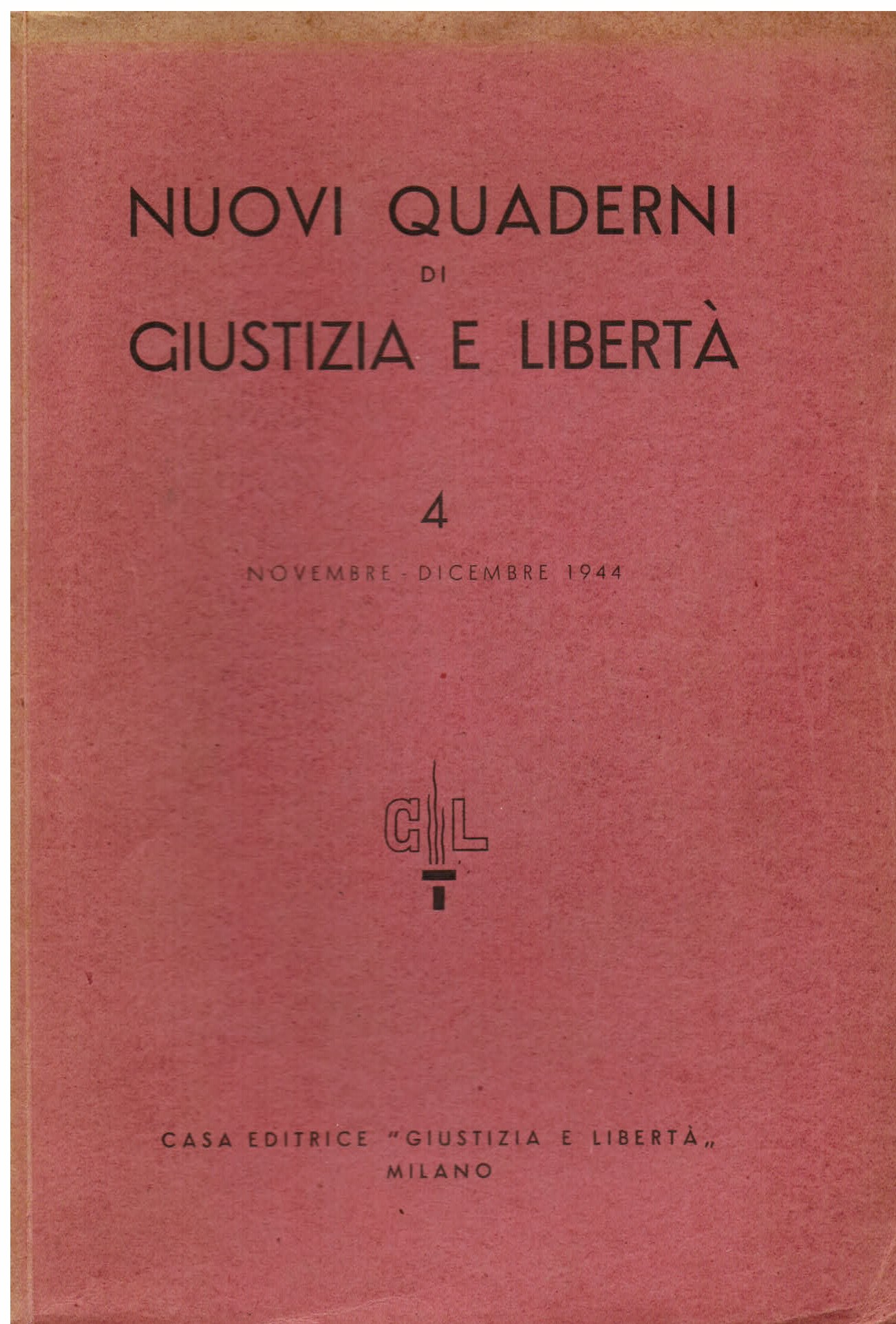 Nuovi Quaderni di Giustizia e Libertà. 4. Novembre - Dicembre …