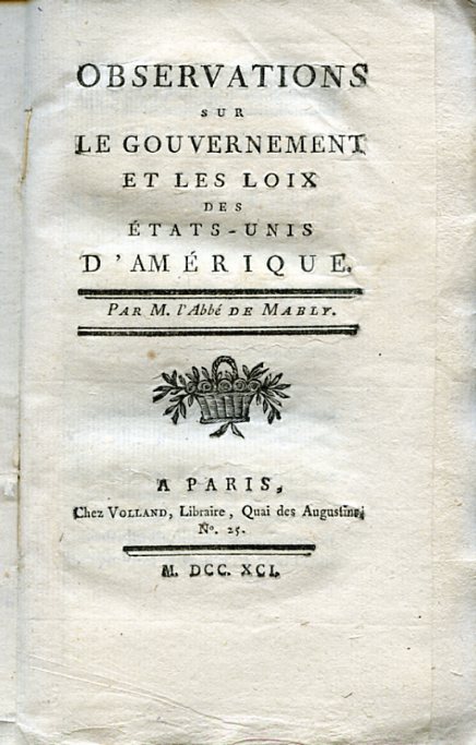 Observations sur le Gouvernement et les Loix des États - …