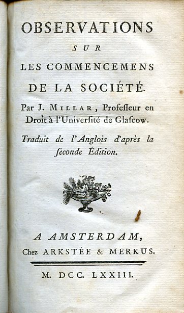 Observations sur les commencemens de la société. Traduit de l'Anglois …