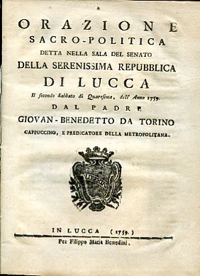 Orazione sacro - politica detta nella Sala del Senato della …