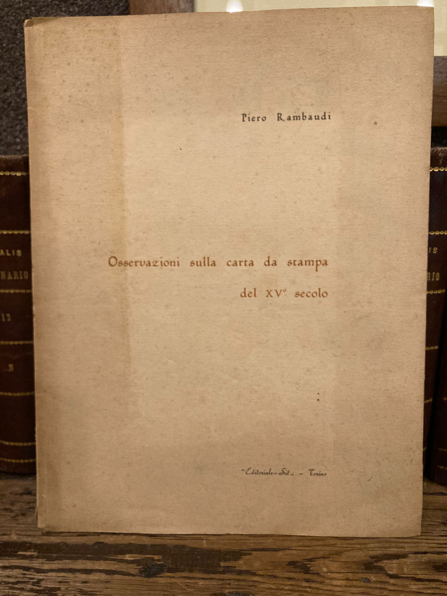 Osservazioni sulla carta da stampa del XV° secolo