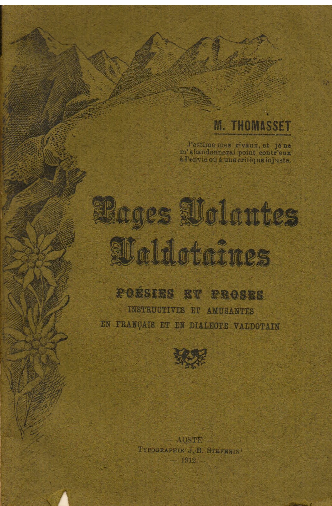 Pages Volantes. Poésies et proses en dialecte valdotain