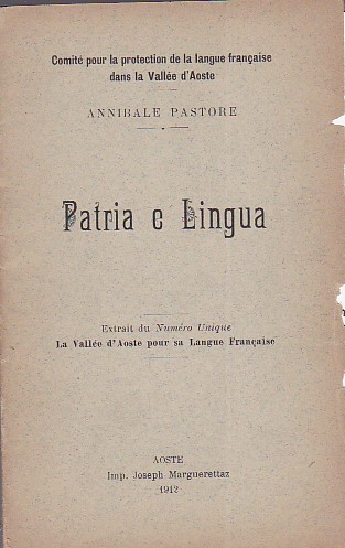 Patria e Lingua. Extrait du Numéro Unique La Vallée d'Aoste …