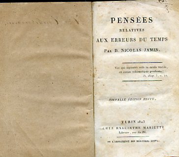 Pensées relatives aux erreurs du temps. Nouvelle édition revue