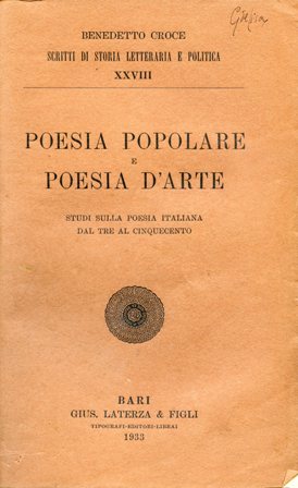 Poesia popolare e poesia d'arte. Studi sulla poesia italiana dal …