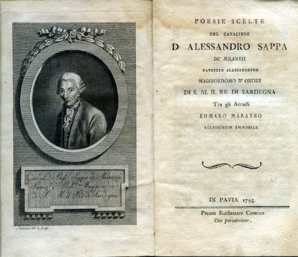 Poesie del Cavaliere D. Alessandro Sappa de' Milanesi patrizio alessandrino …