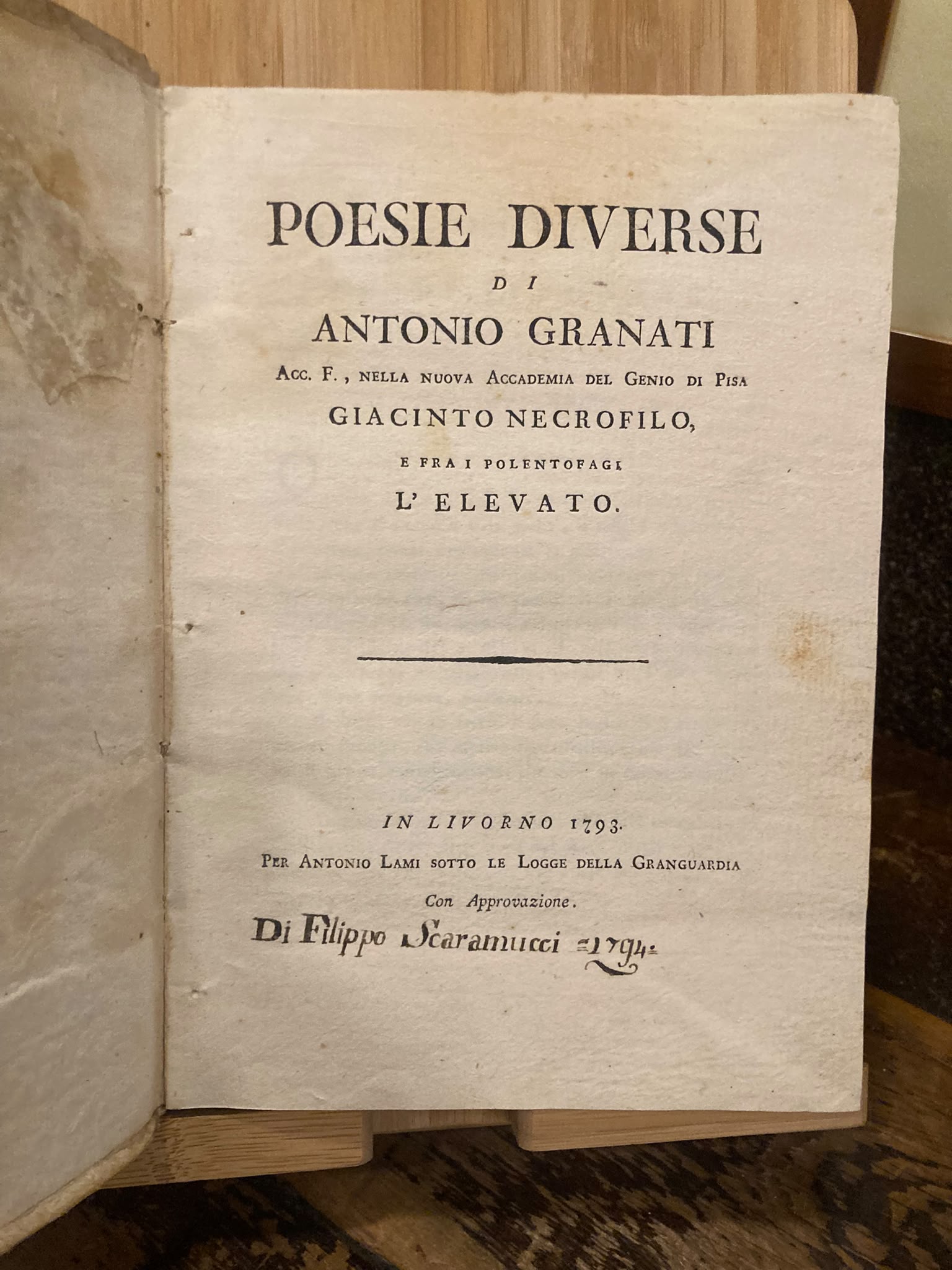 Poesie diverse di Antonio Granati Acc. F., nella nuova Accademia …