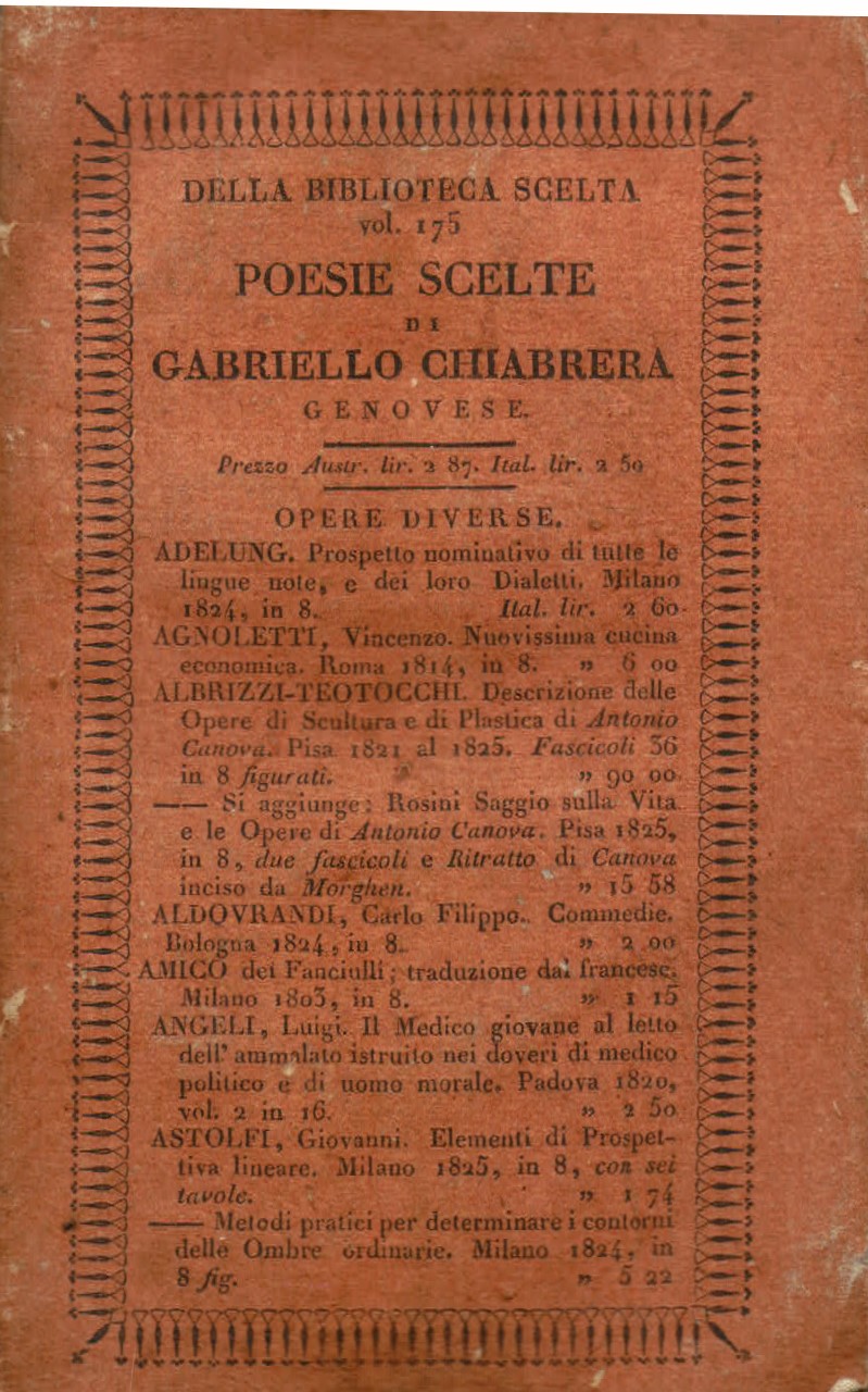 Poesie scelte. Con un discorso intorno alle medesime del padre …